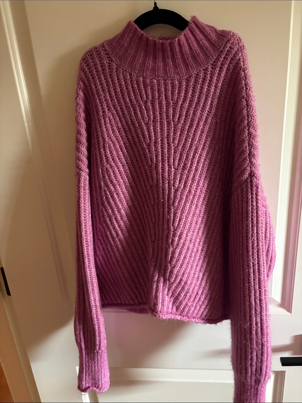 Gianni Bini Rose Pink Ribbed Mock Neck Sweater